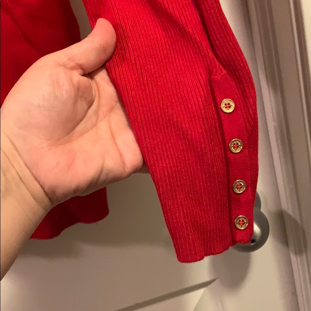 Calvin Klein Red Ribbed Turtle Neck Large - Picture 4 of 5